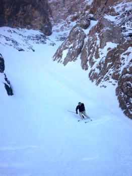 Freeride Steilabfahrt durch die Schwärzerinne