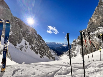 Ski touring classic around the Grünstein in Tyrol
